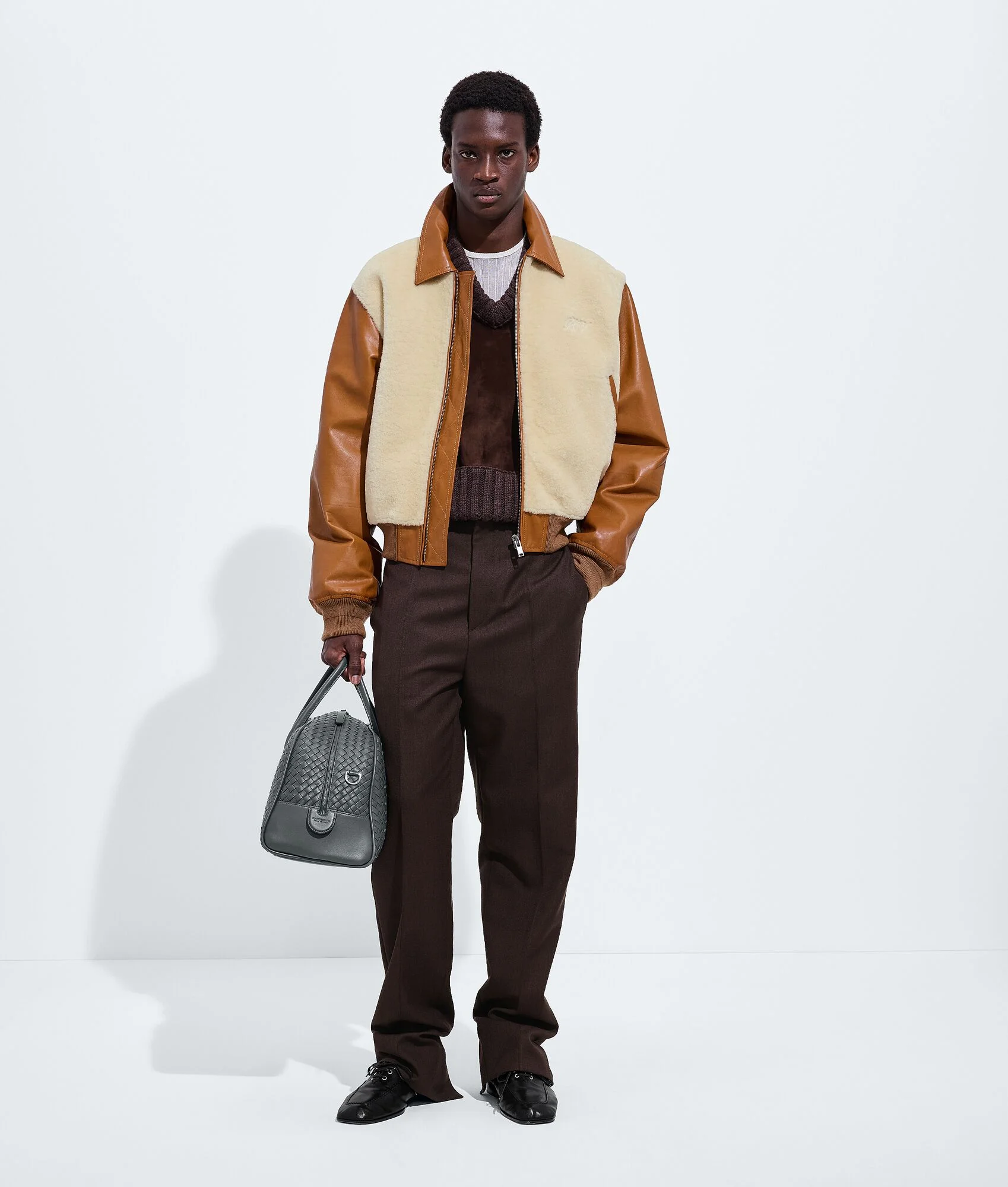 Shearling and Leather Blouson - 1