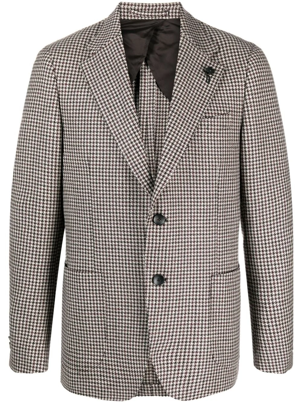 houndstooth-pattern wool blazer - 1