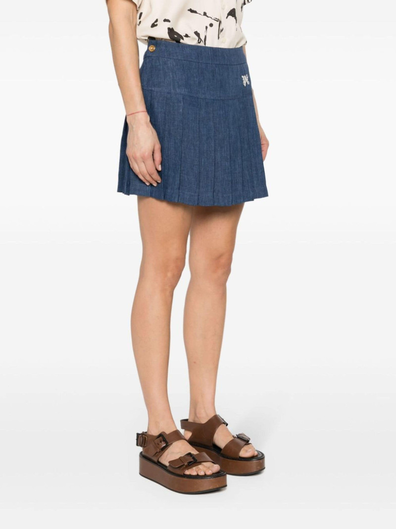 logo-embroidered pleated skirt 3