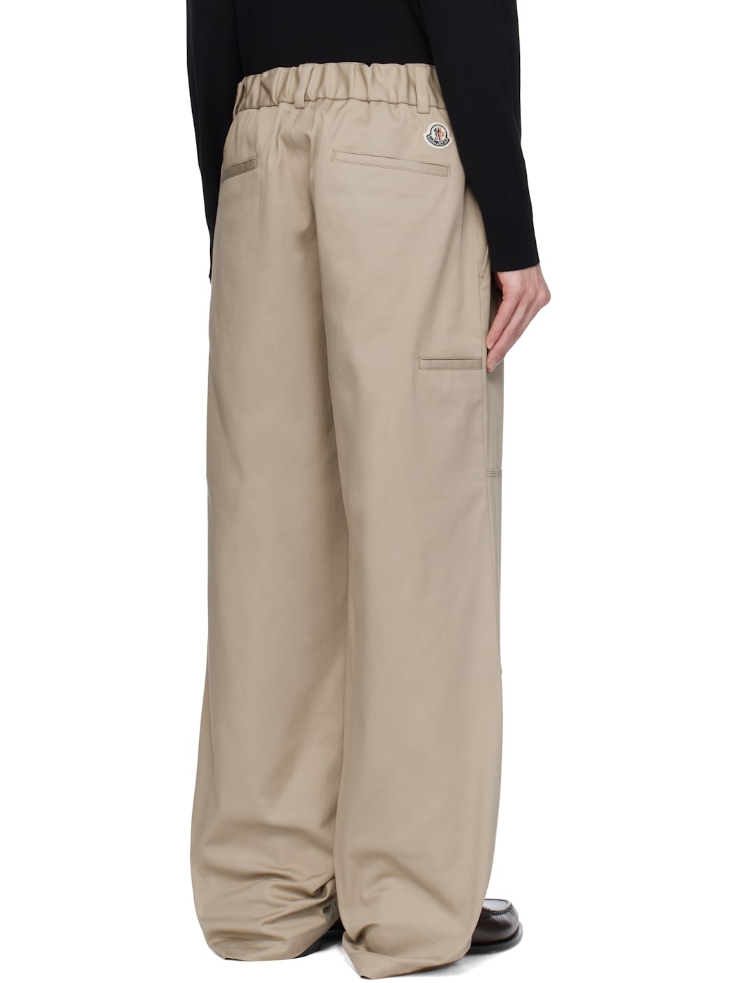 Beige Cotton Gabardine Trousers - 3