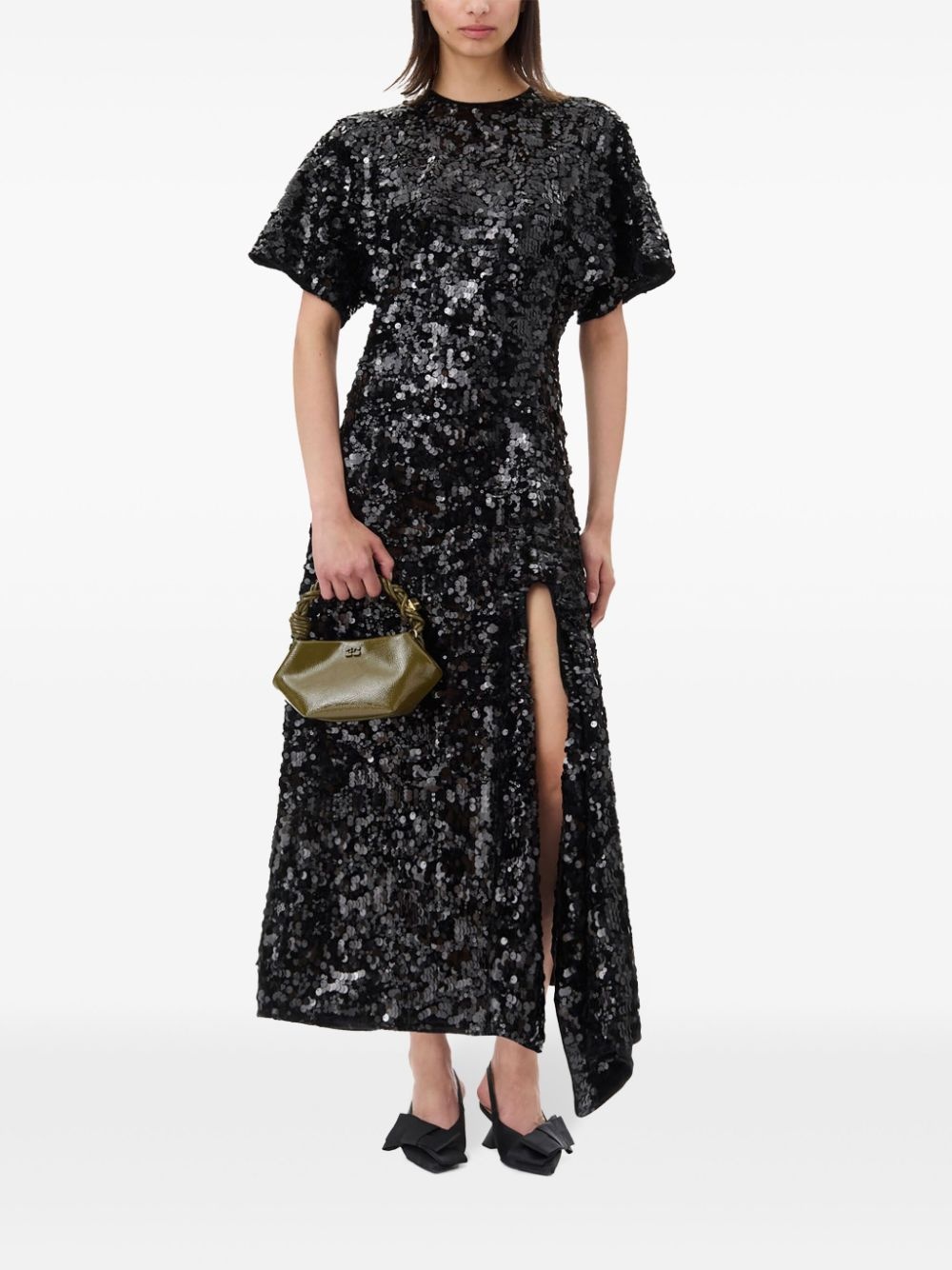 sequinned velvet dress - 2
