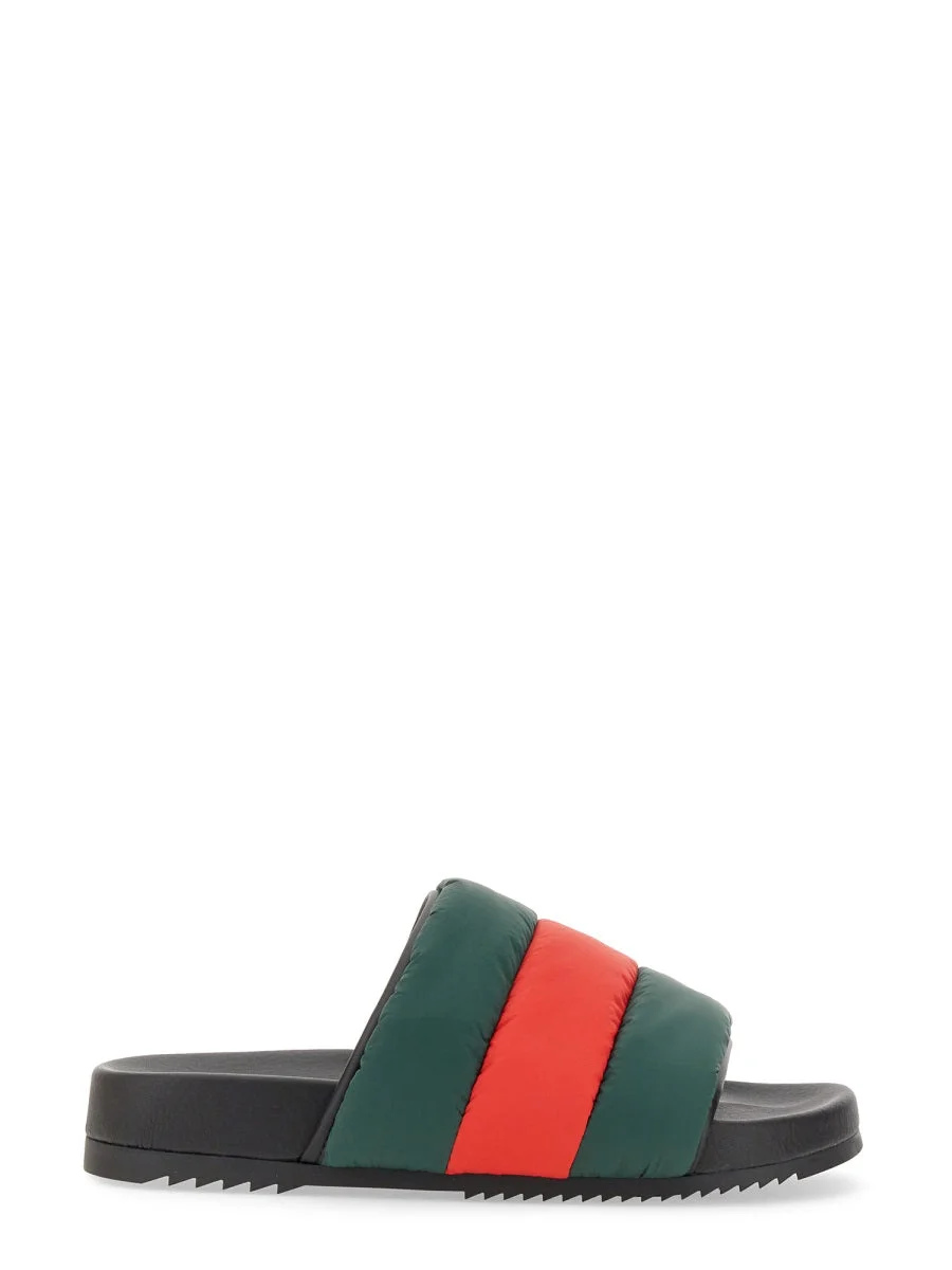 Gucci Men Slider Sandal With Web Ribbon - 1