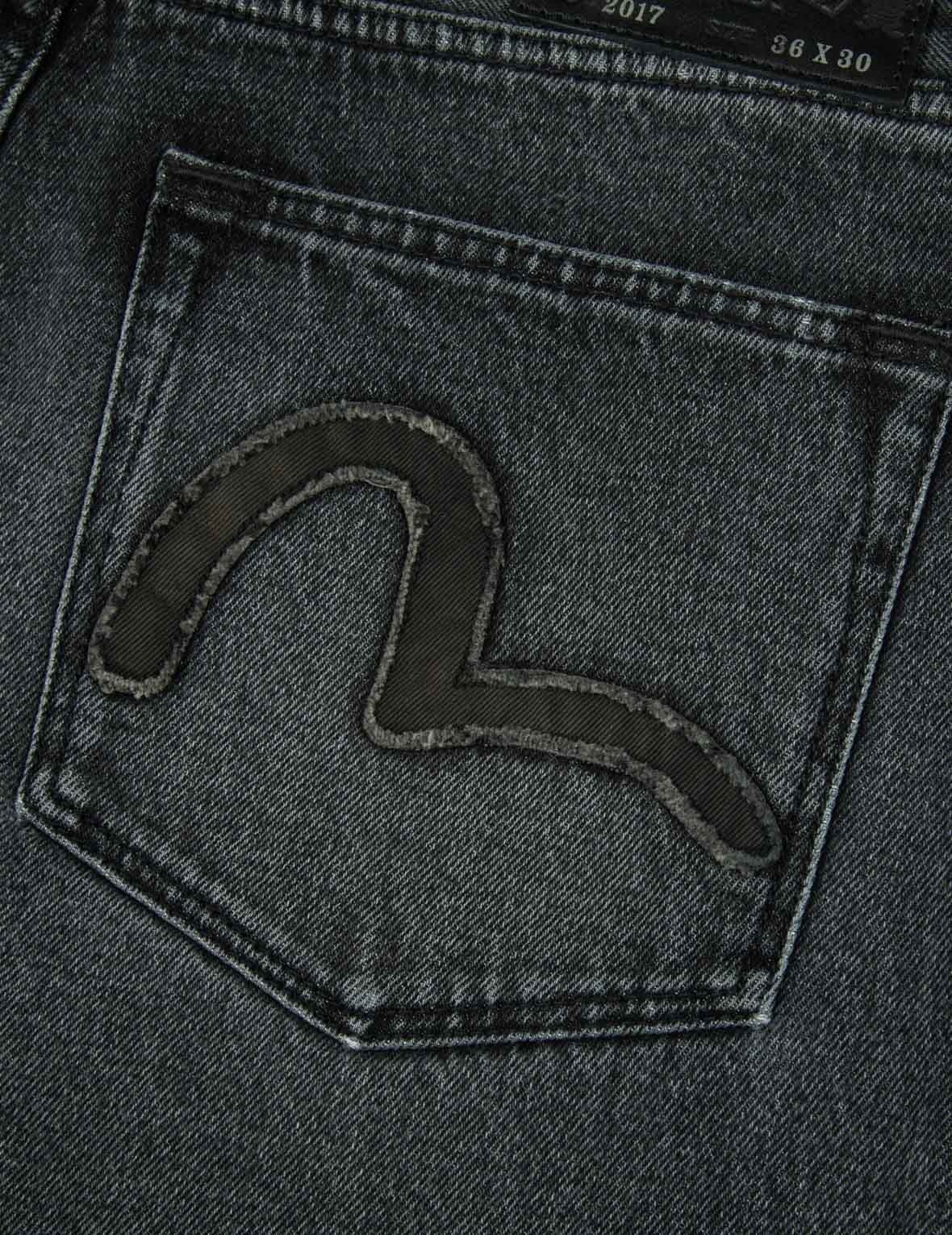 Seagull Appliqué Embroidery Baggy Fit Patchwork Jeans - 14
