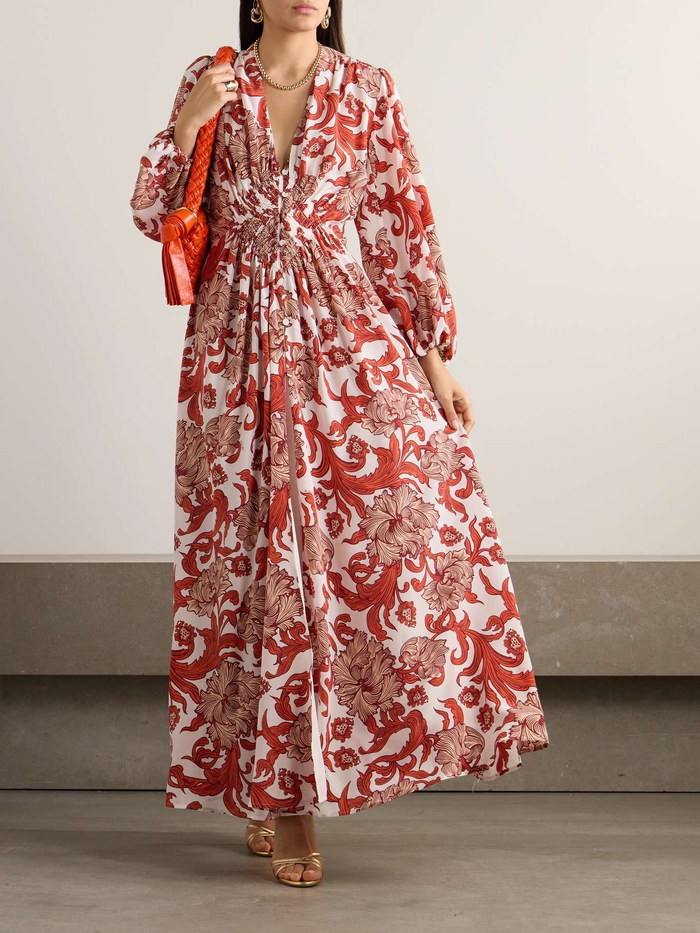 Long Camerino ruffled printed silk maxi dress - 2