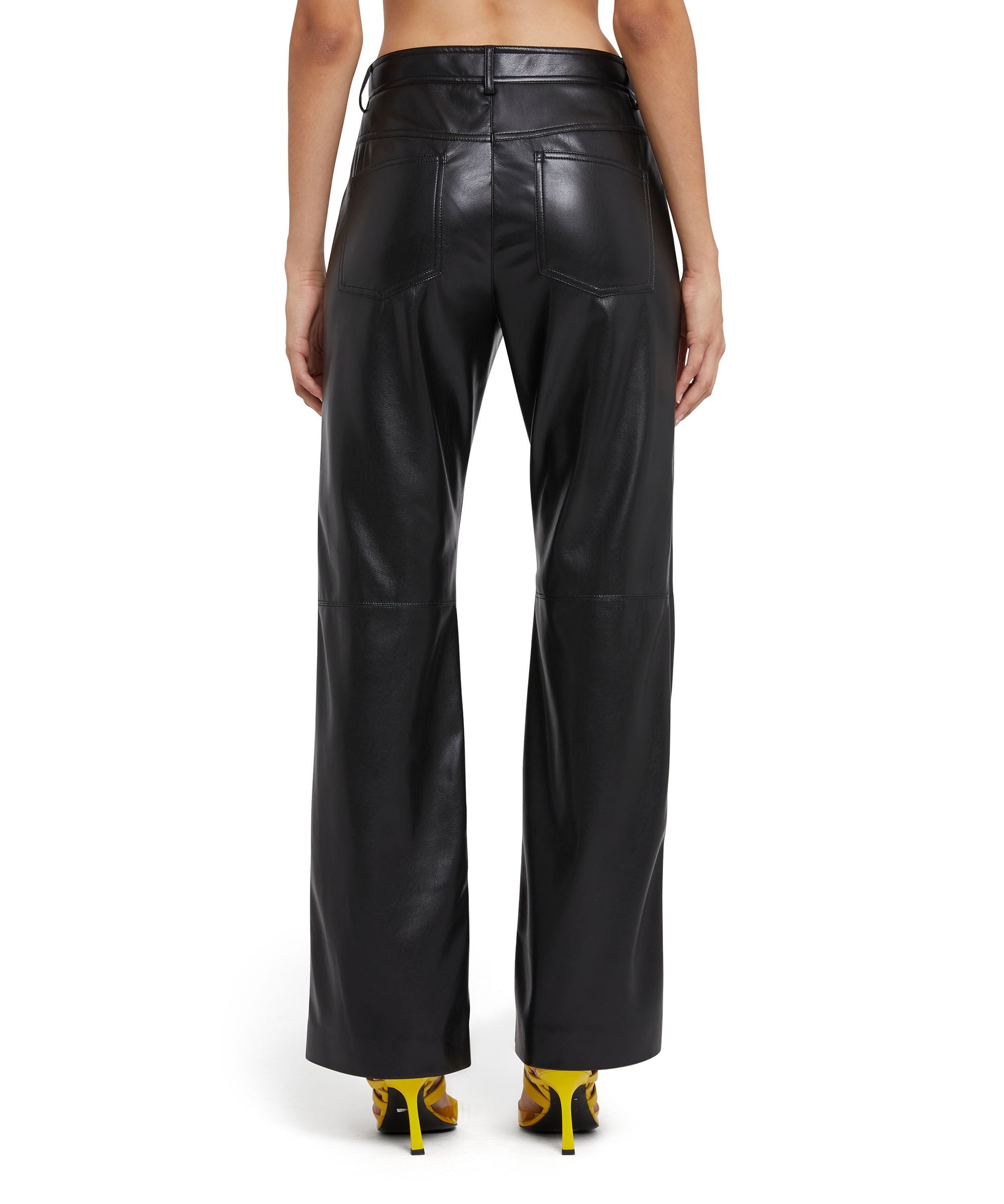 Straight leg trousers in eco leather - 3