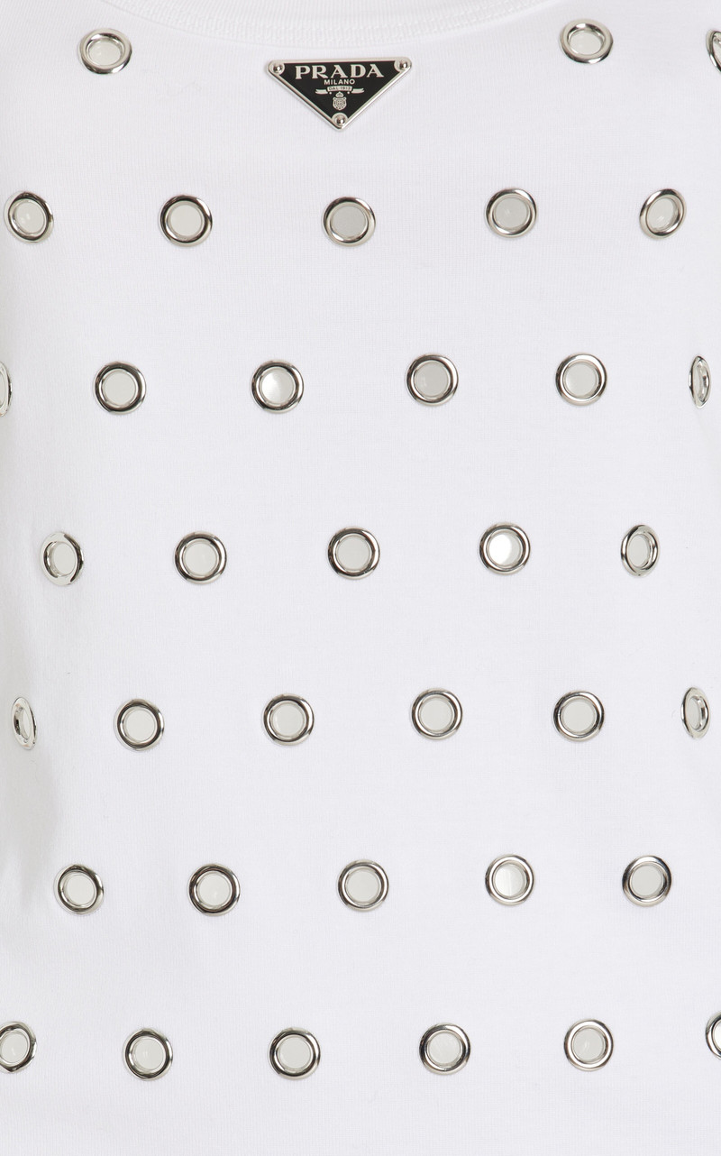 Grommet-Detailed Cotton Tank Top white 5