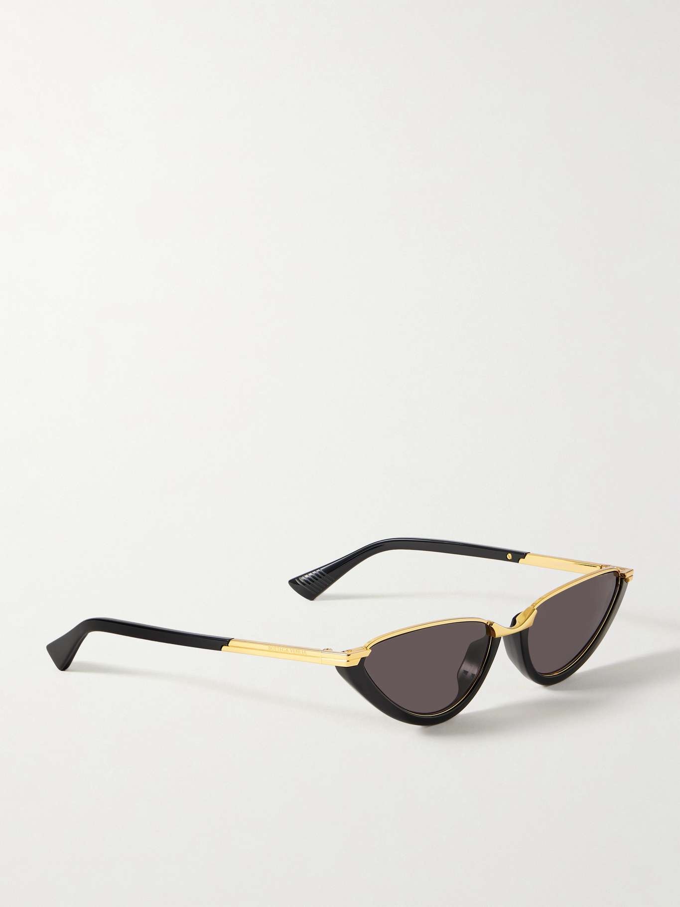 Cat-eye acetate and gold-tone sunglasses Black - 3