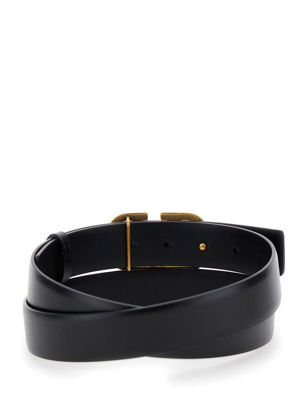 Valentino Garavani Men Black Belt With 'V Logo Signature' Buckle In Leather Man Valentino Garavani - 3