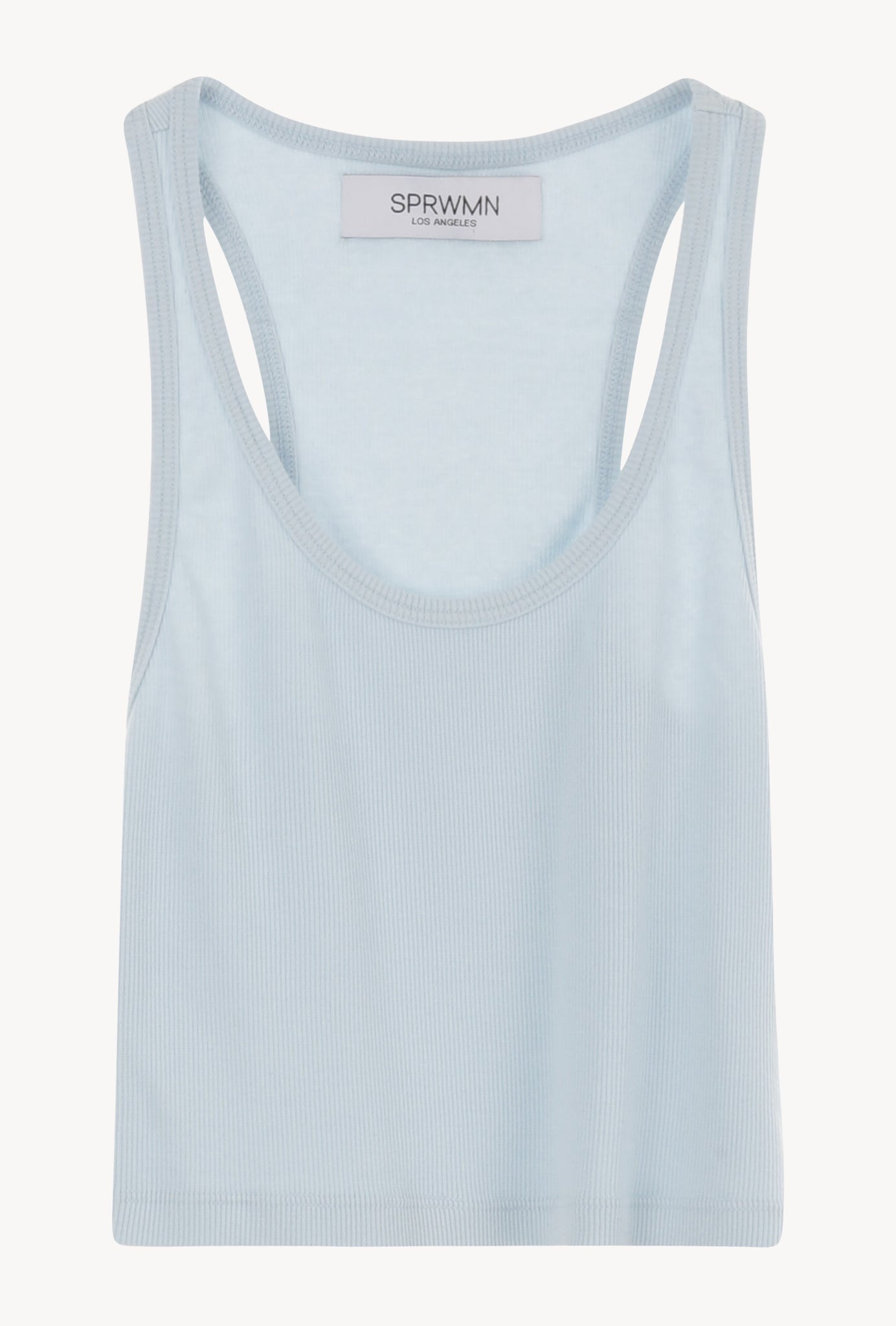 BABY BLUE CROPPED RIB TANK - 1