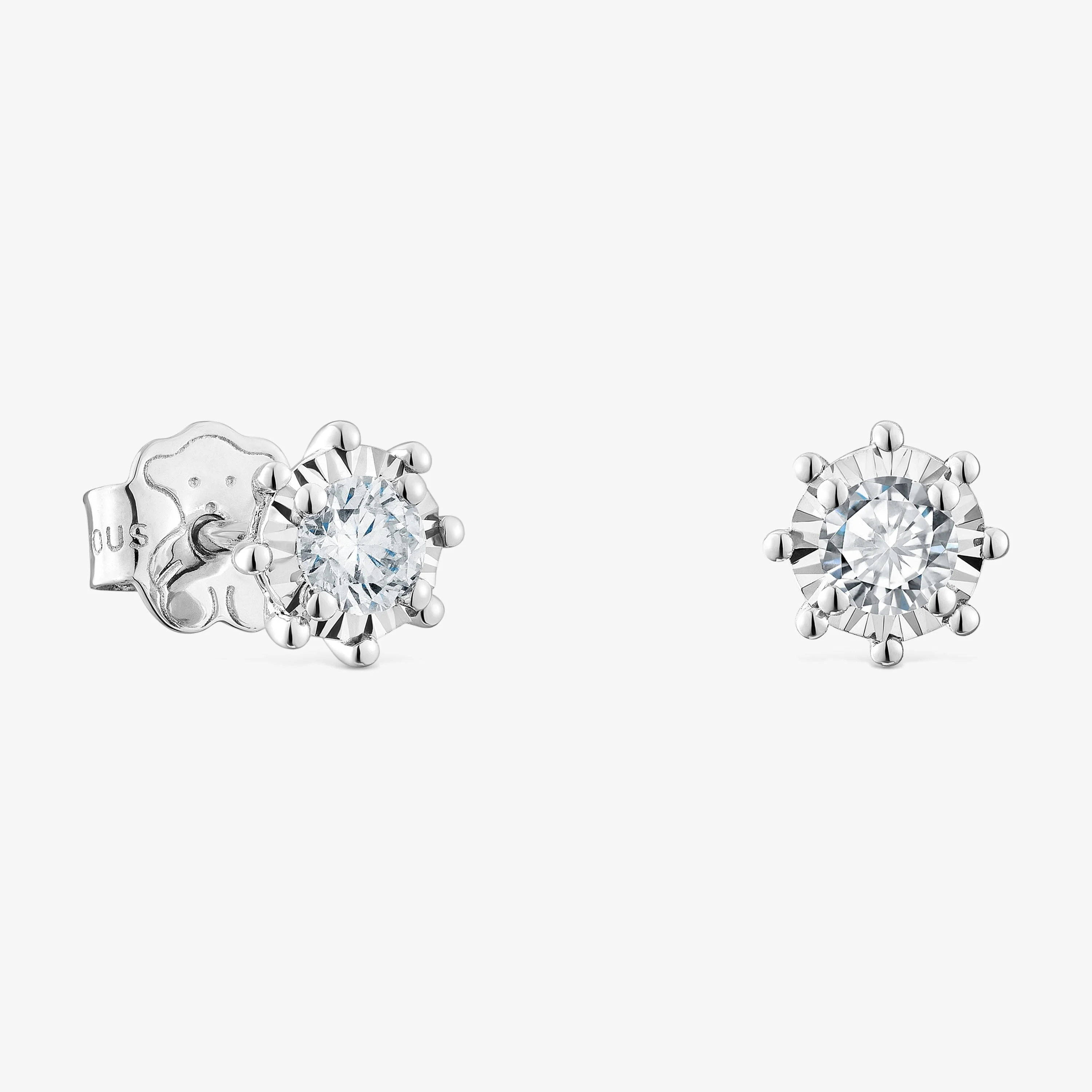 Small Earrings in 18K white gold with 0.20 ct diamonds Les Classiques - 1