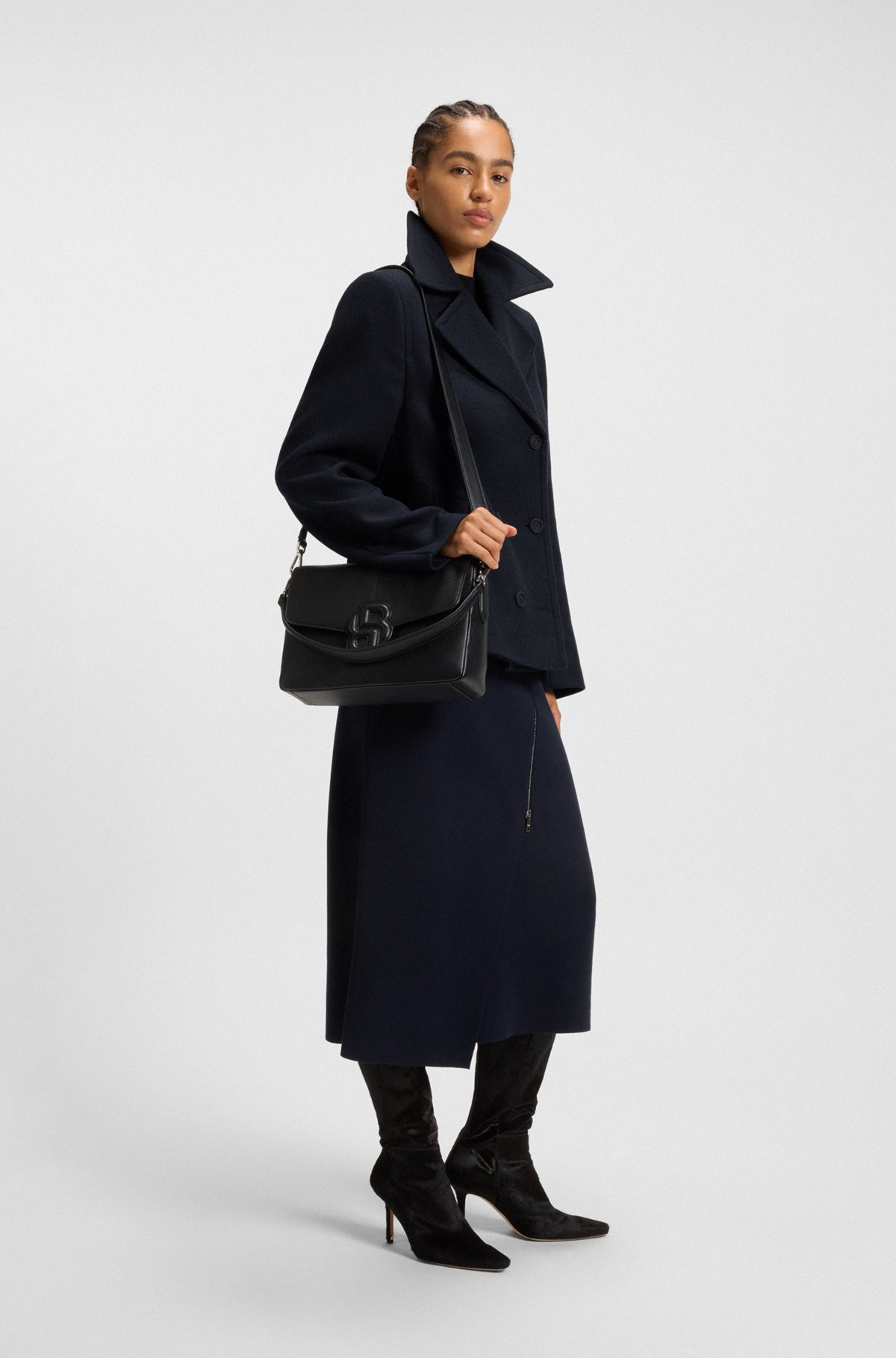 REGULAR-FIT PEA COAT IN A WOOL BLEND - 3