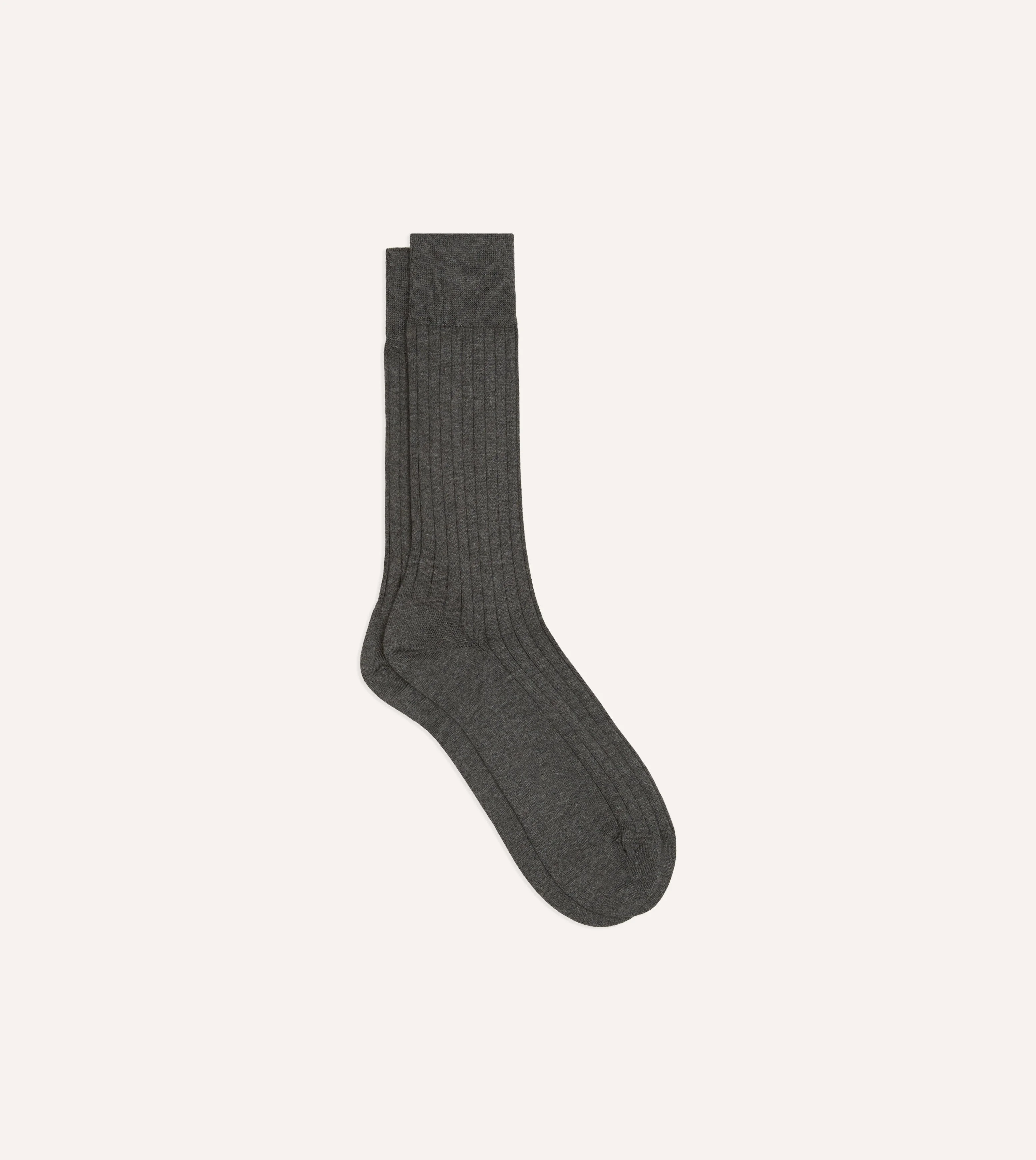 Charcoal Cotton Mid-Calf Socks - 1