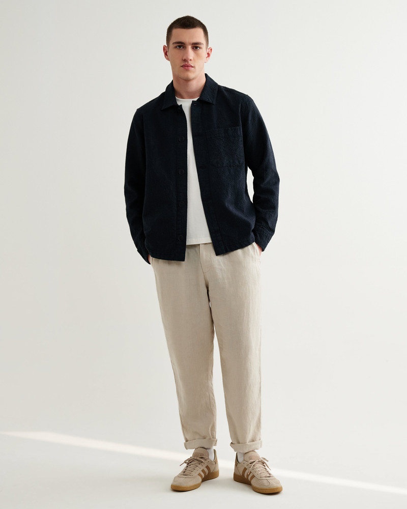 Rockley - Navy Honeycomb Jacquard Overshirt 5