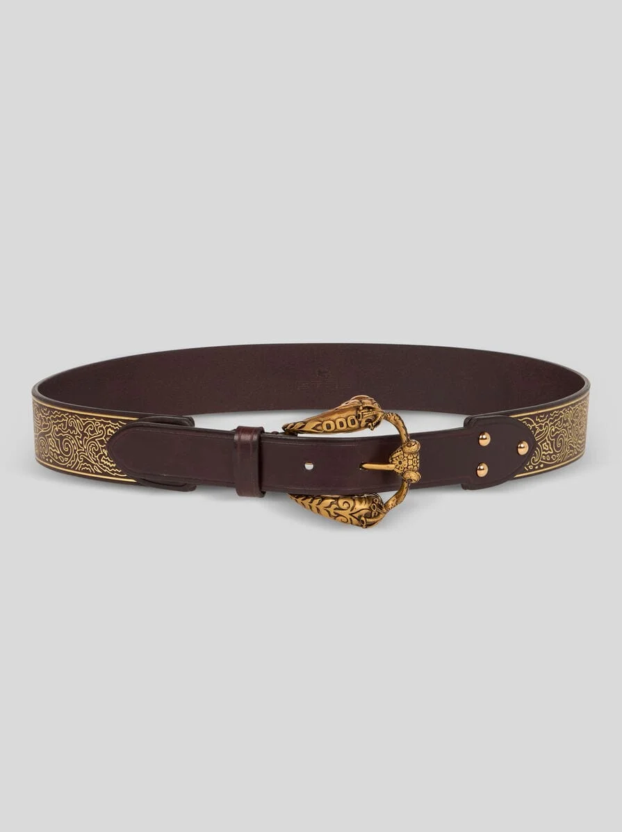 LEATHER BELT WITH ANIMAL BUCKLE - 1