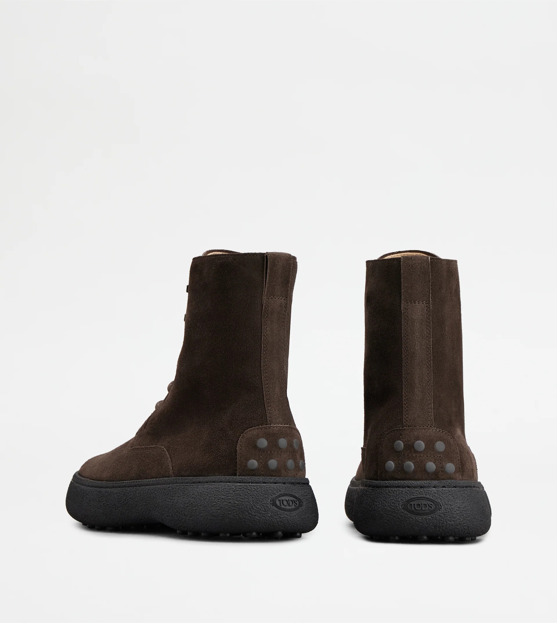 TOD'S W. G. LACE-UP ANKLE BOOTS IN SUEDE - BROWN - 2