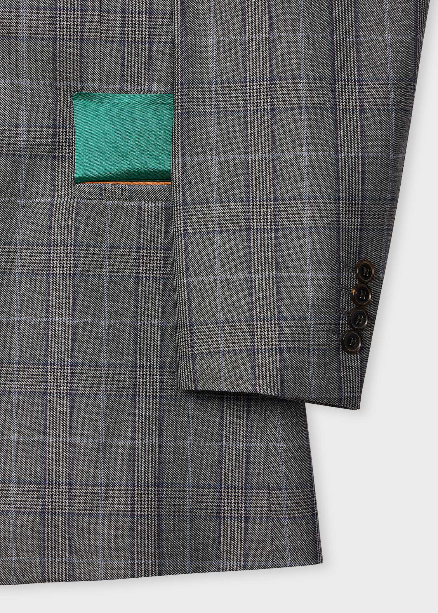 Grey Wool Check Buggy-Lined Blazer - 3