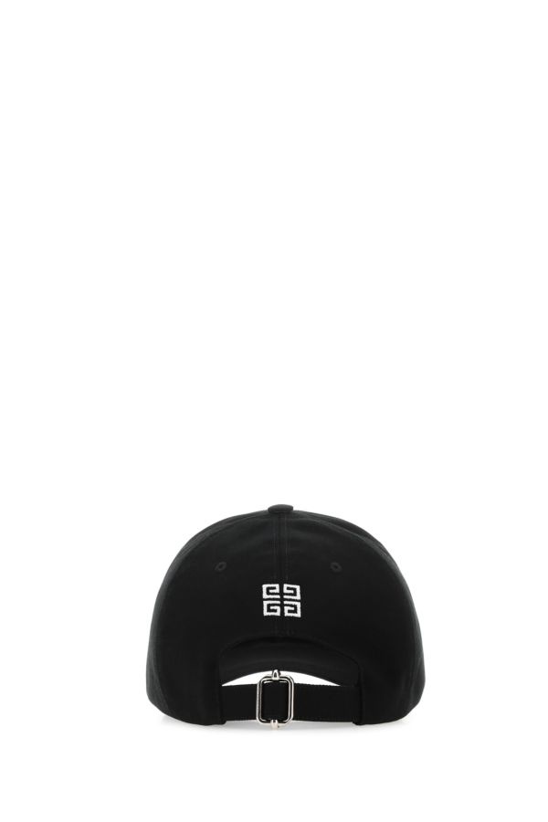 Black cotton blend baseball cap - 3