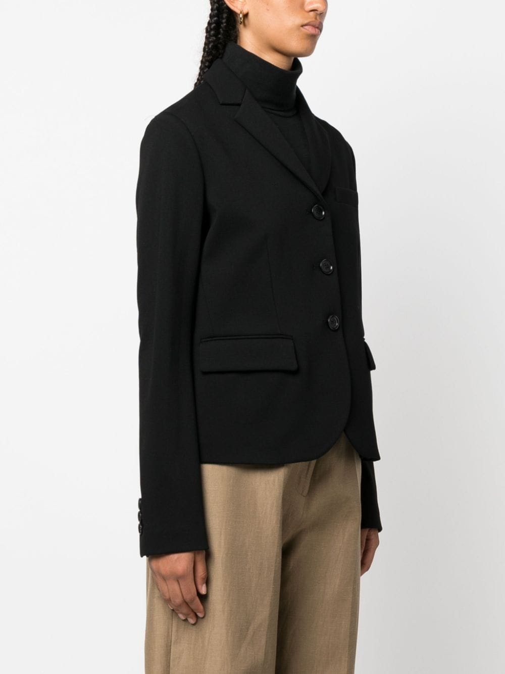 cropped three-button blazer - 3