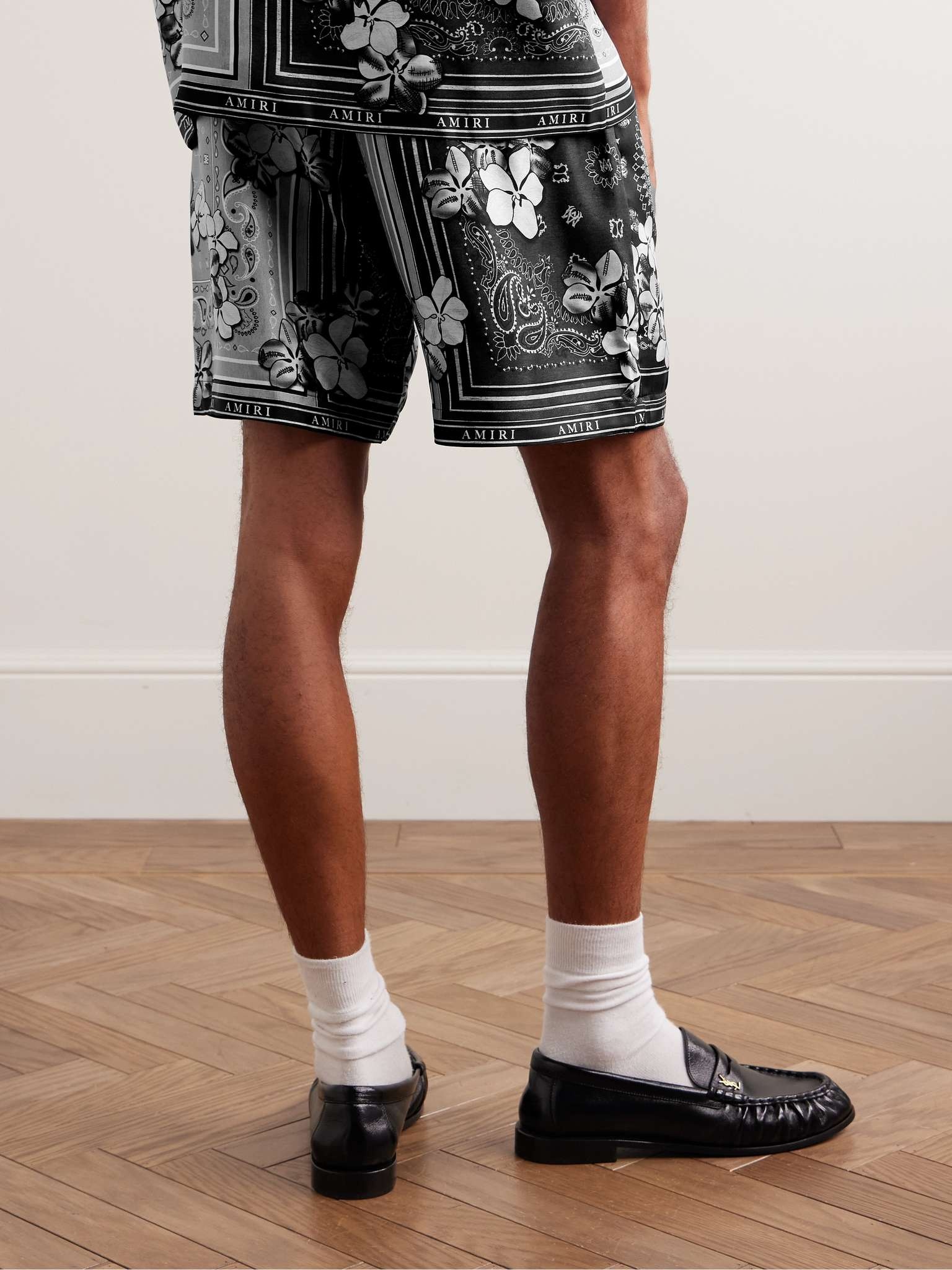 Straight-Leg Printed Silk-Twill Shorts - 3