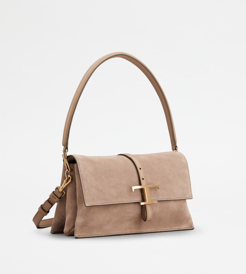 T TIMELESS FLAP BAG IN SUEDE MINI - NATURAL 3