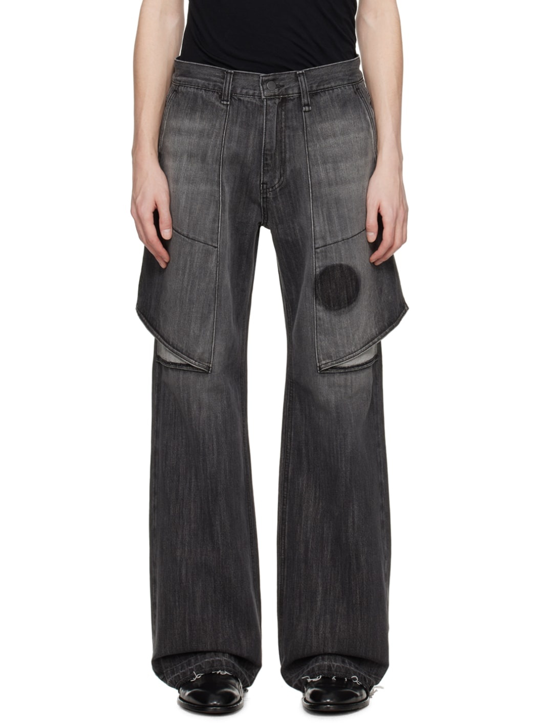 Gray Layered Jeans - 1