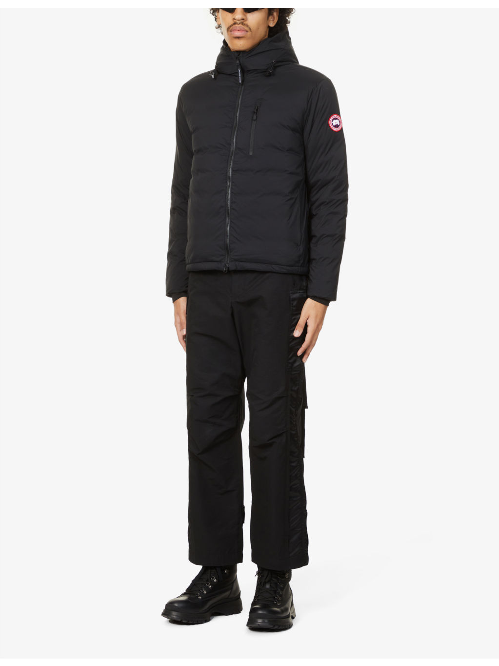 Lodge logo-patch shell-down hooded puffer jacket - 3