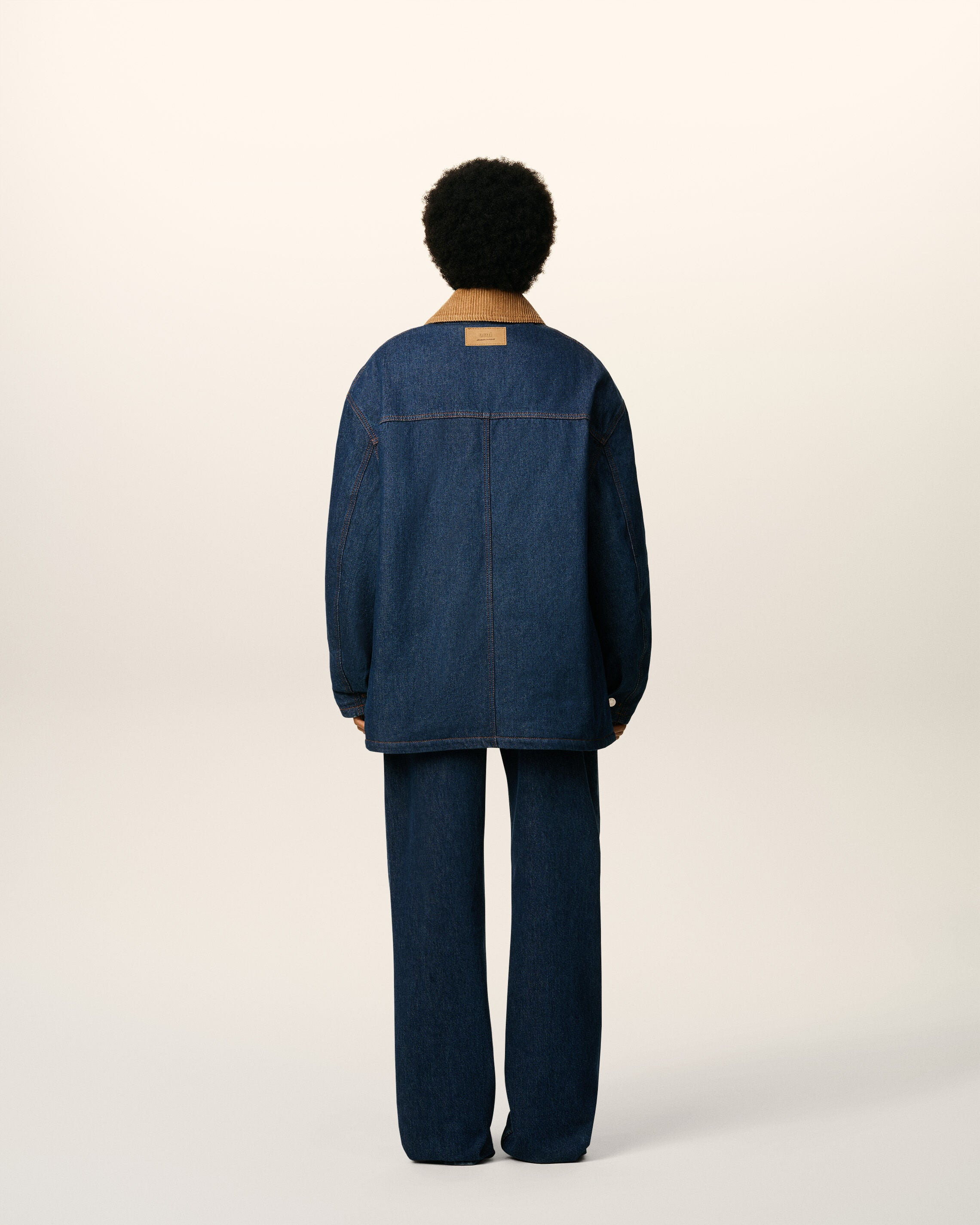 BLUE COTTON PADDED WORKER JACKET - 5