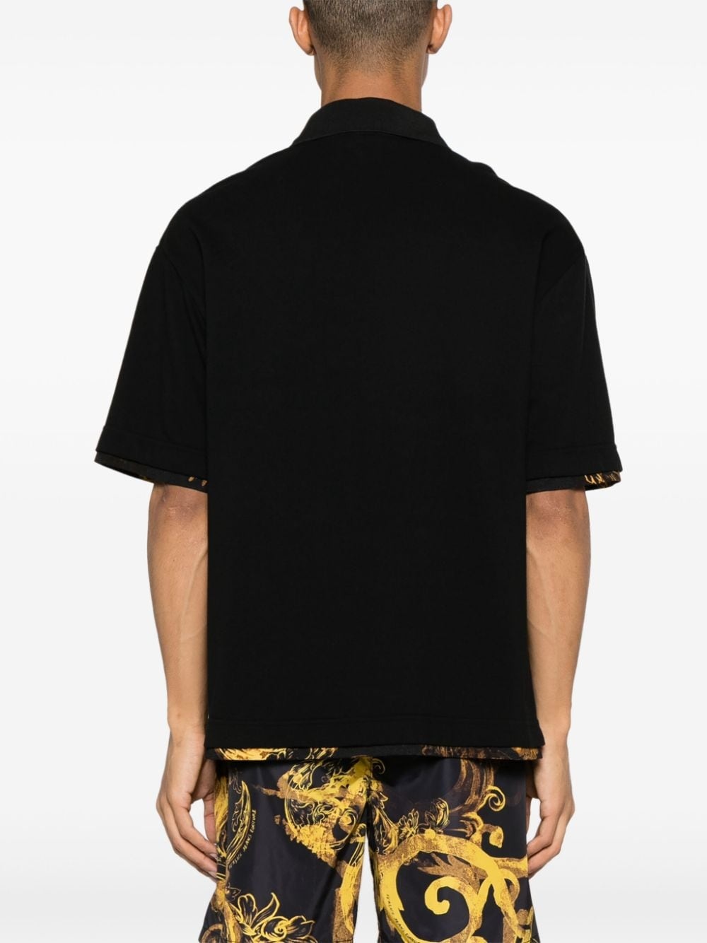 Barocco-trim polo shirt - 4