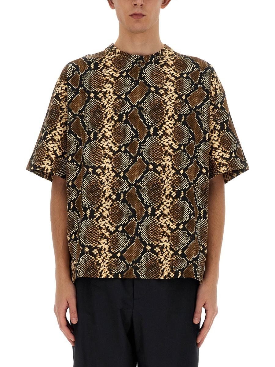 JIL SANDER T-SHIRT WITH ANIMAL PATTERN - 1