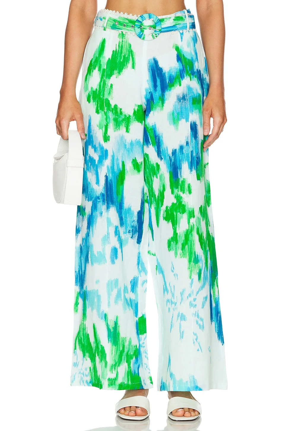 Belted Flared Pants - 1