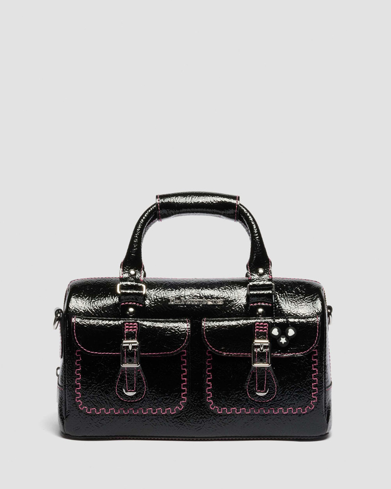 Top Handle Bag Distressed Patent Leather Bag 1