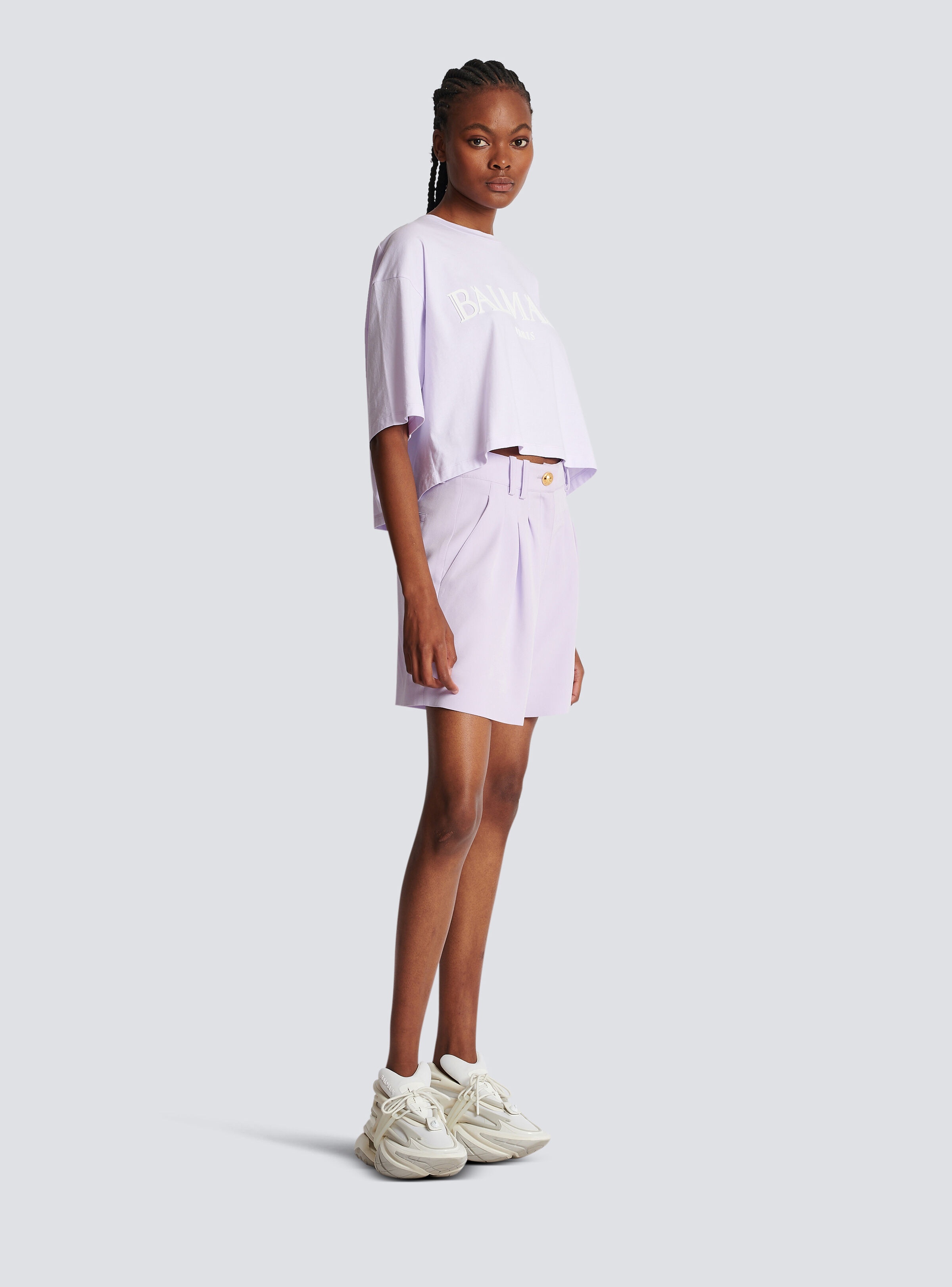 Flared crepe shorts - 3