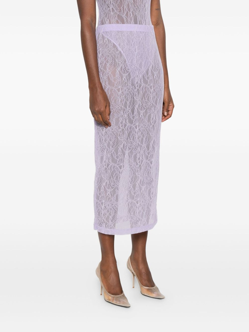 lace tube midi skirt - 3