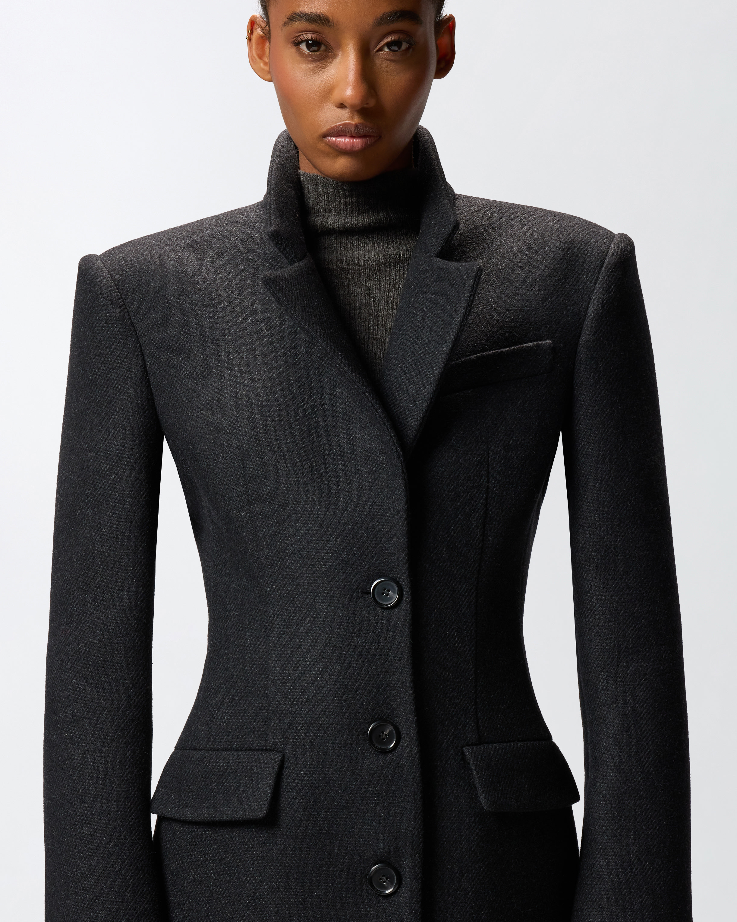 LONG FABRIC COAT - 5