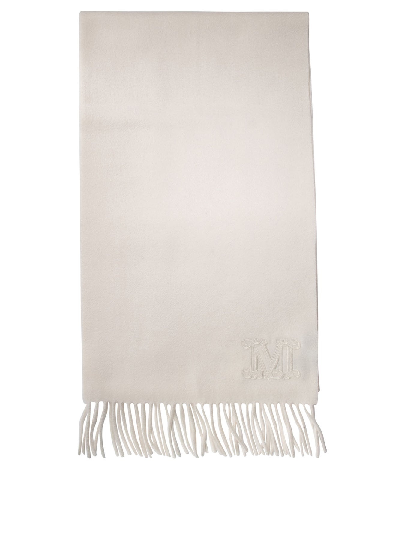 Cashmere Stole With Embroidery Scarves White - 1