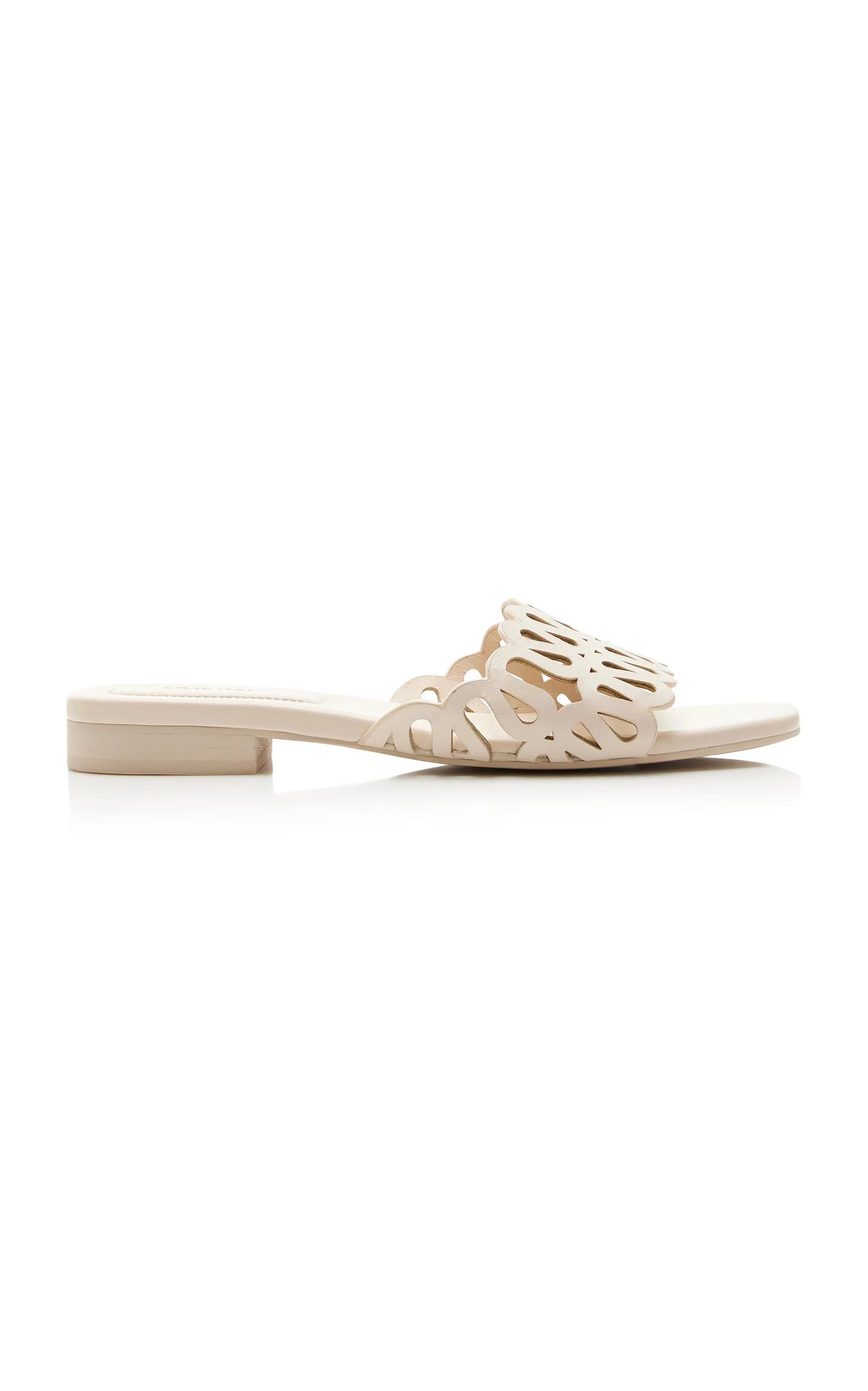 McCall Laser-Cut Leather Sandals white - 1