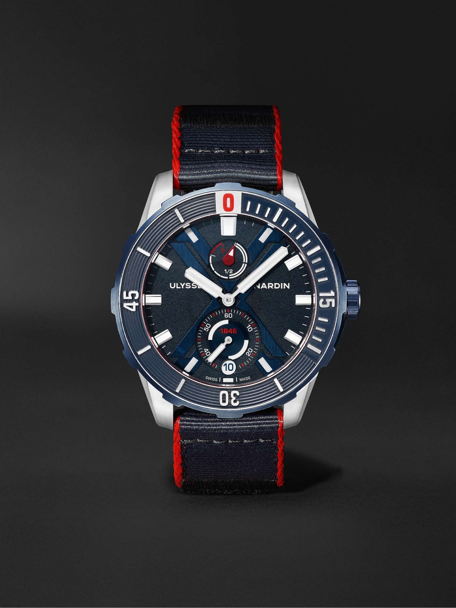 Diver X Nemo Point Limited Edition Automatic 44mm Titanium and Webbing Watch, Ref. No. 1183-170LE/93 - 1