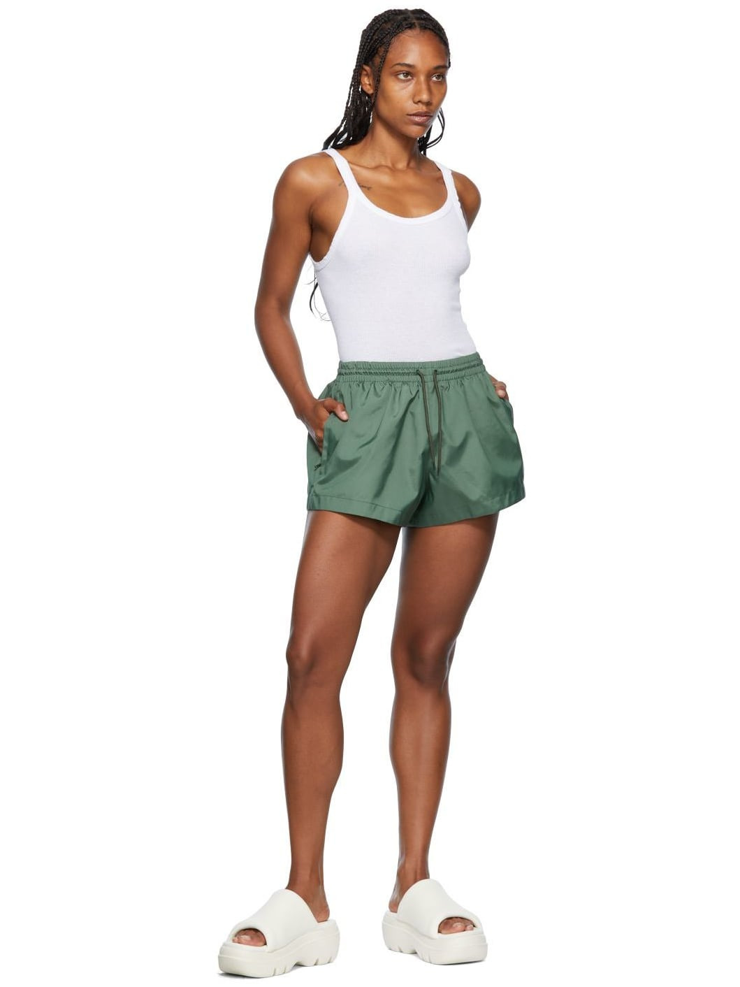 Khaki Spray Shorts - 4