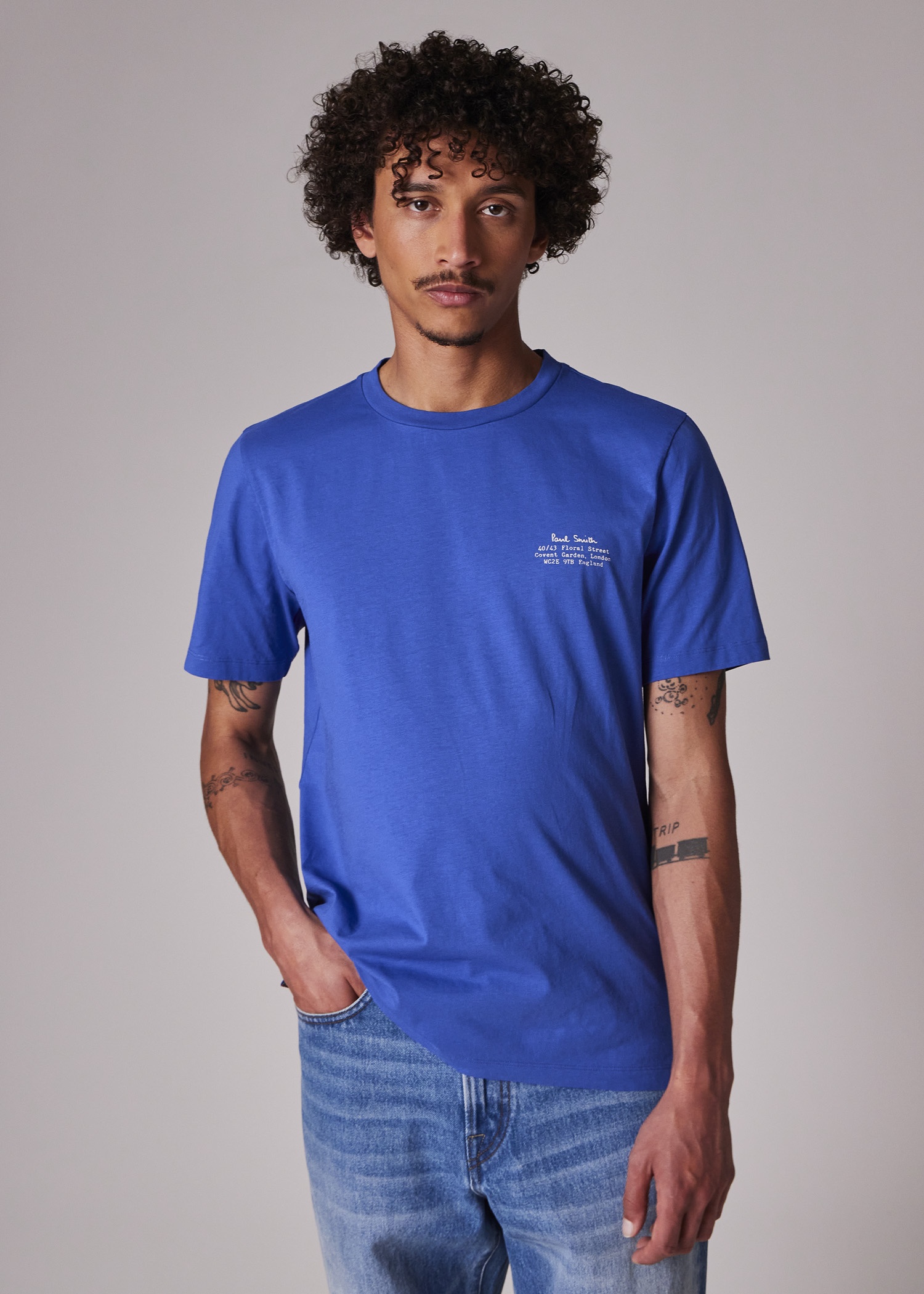 Cobalt Blue Signature Logo Print T-Shirt - 8