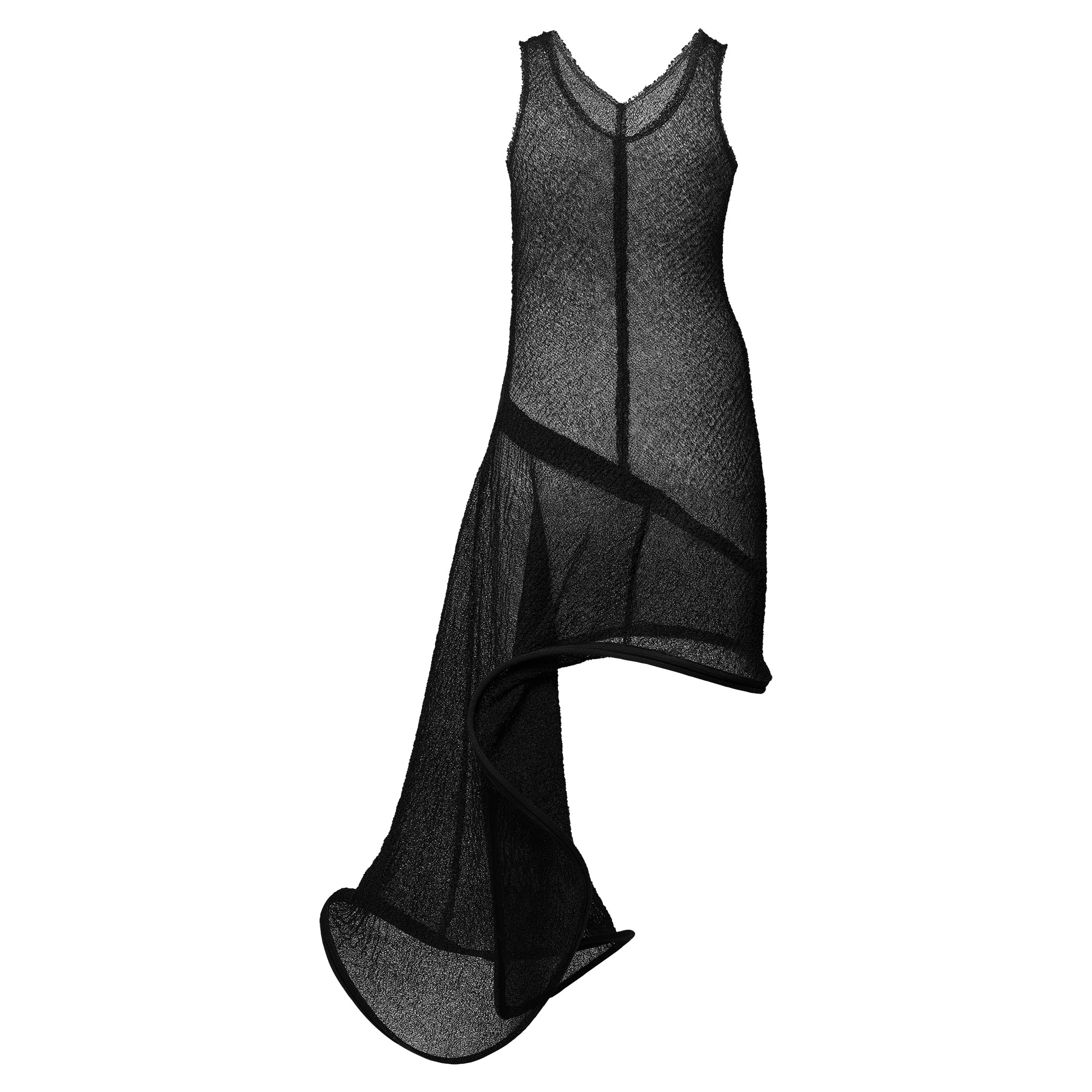 Sculptural Hem Mesh Dress - 3