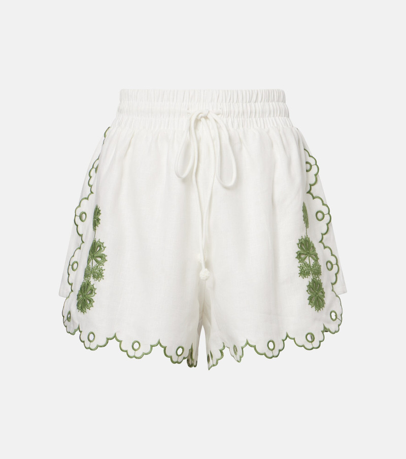 Broderie anglaise linen shorts 1
