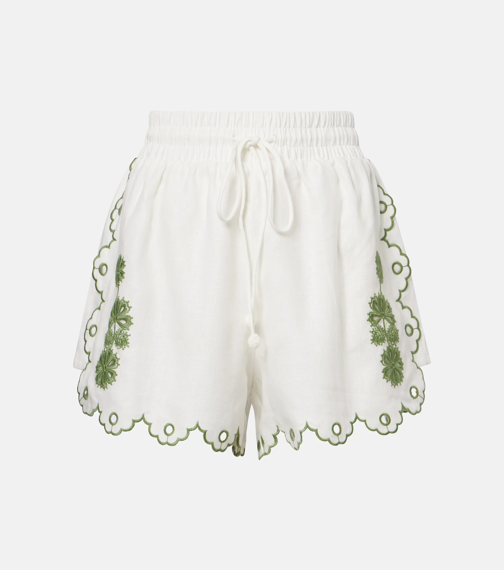 Broderie anglaise linen shorts - 1