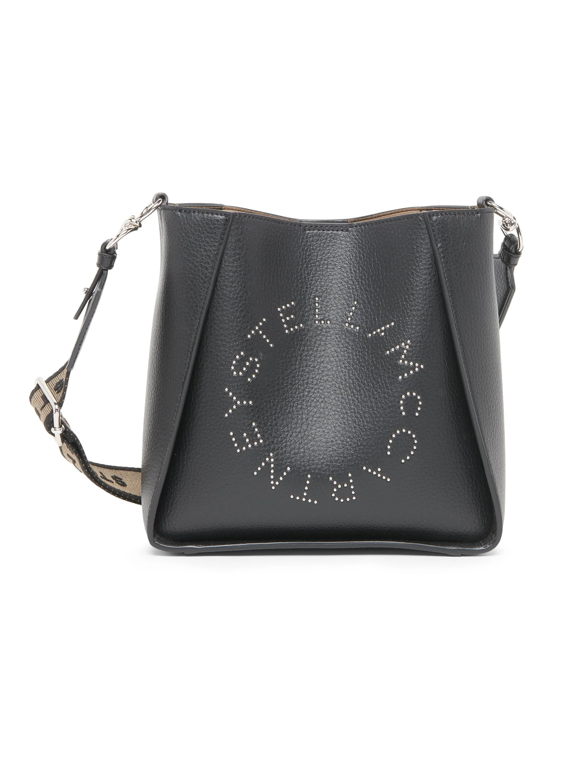 Women's Studded Logo Shoulder Bag - Black - 1