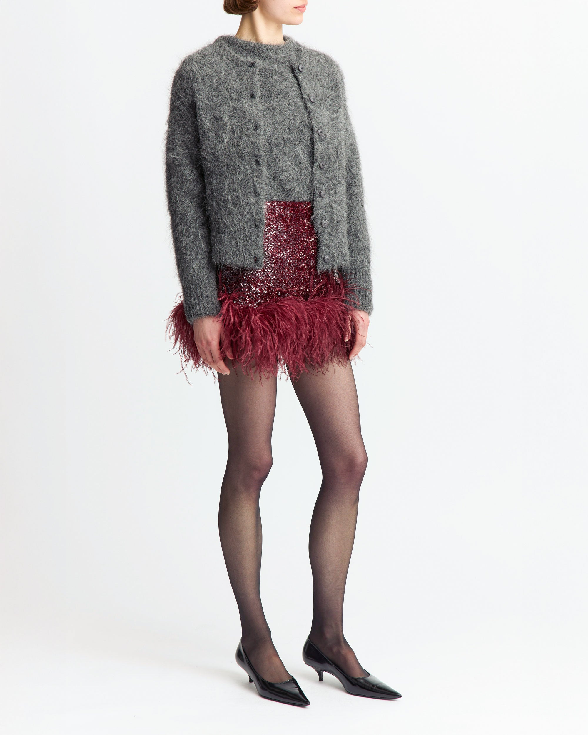 GIACI MINI SKIRT IN TEXTURED SEQUIN - 3