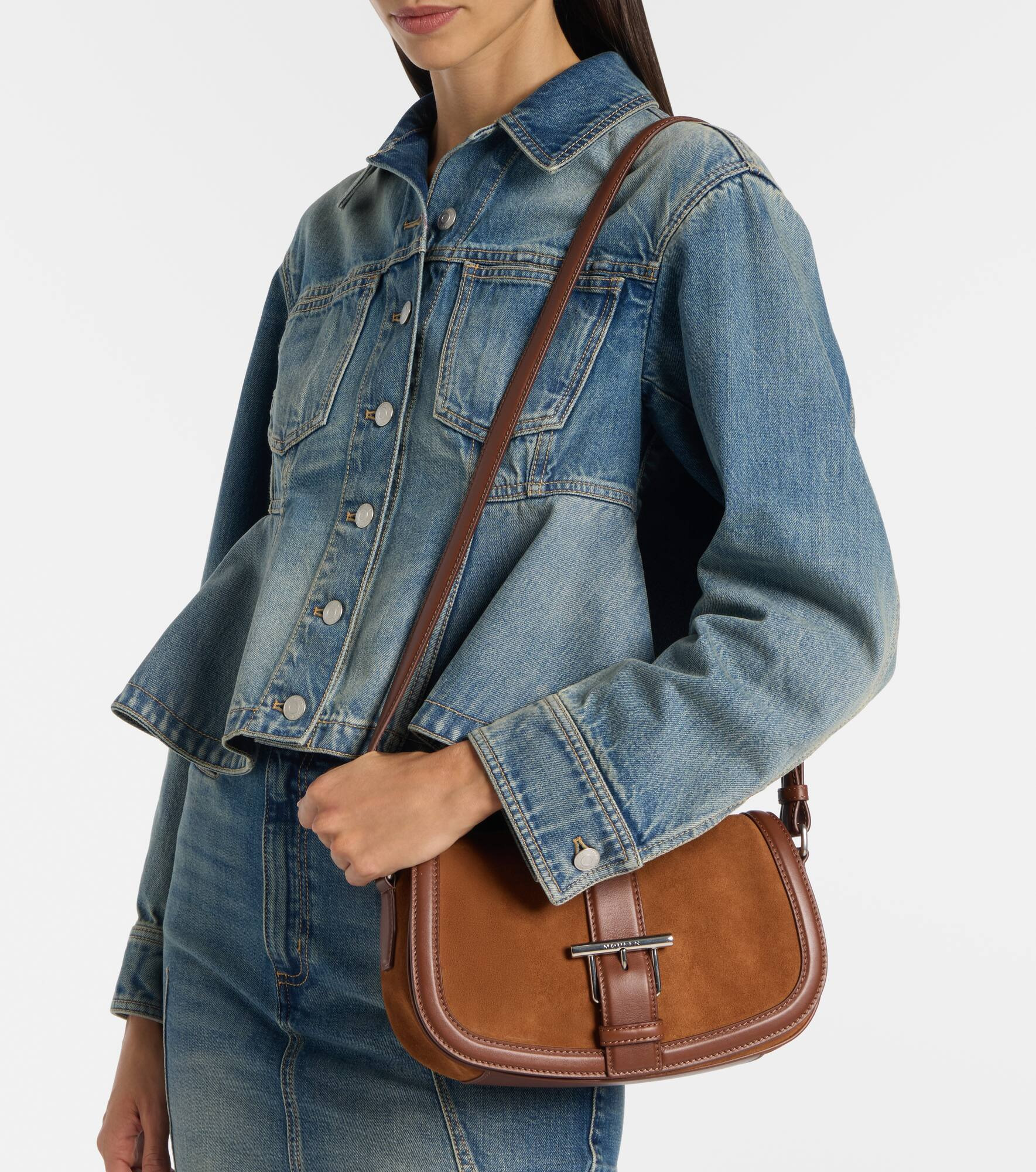 T-Bar Small suede shoulder bag - 2
