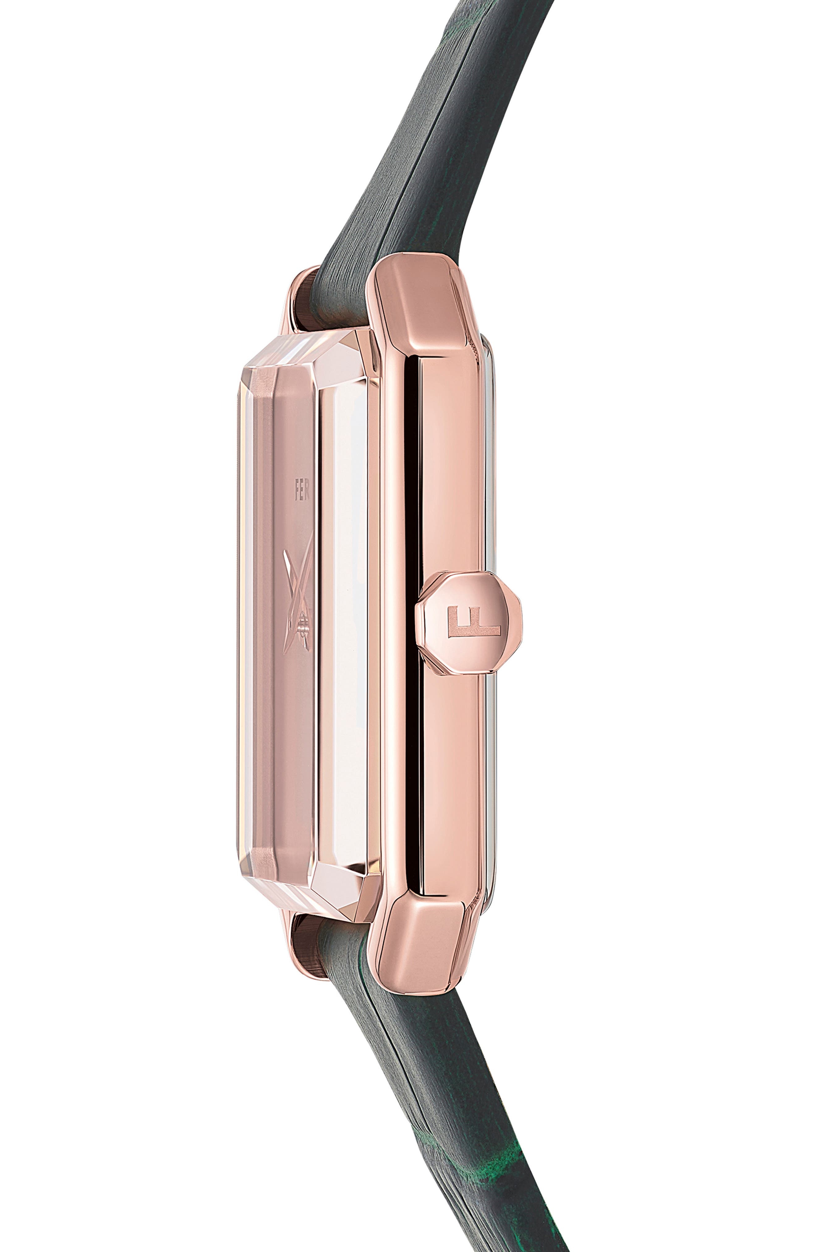 Crystal Leather Strap Watch, 27mm x 34mm - 4