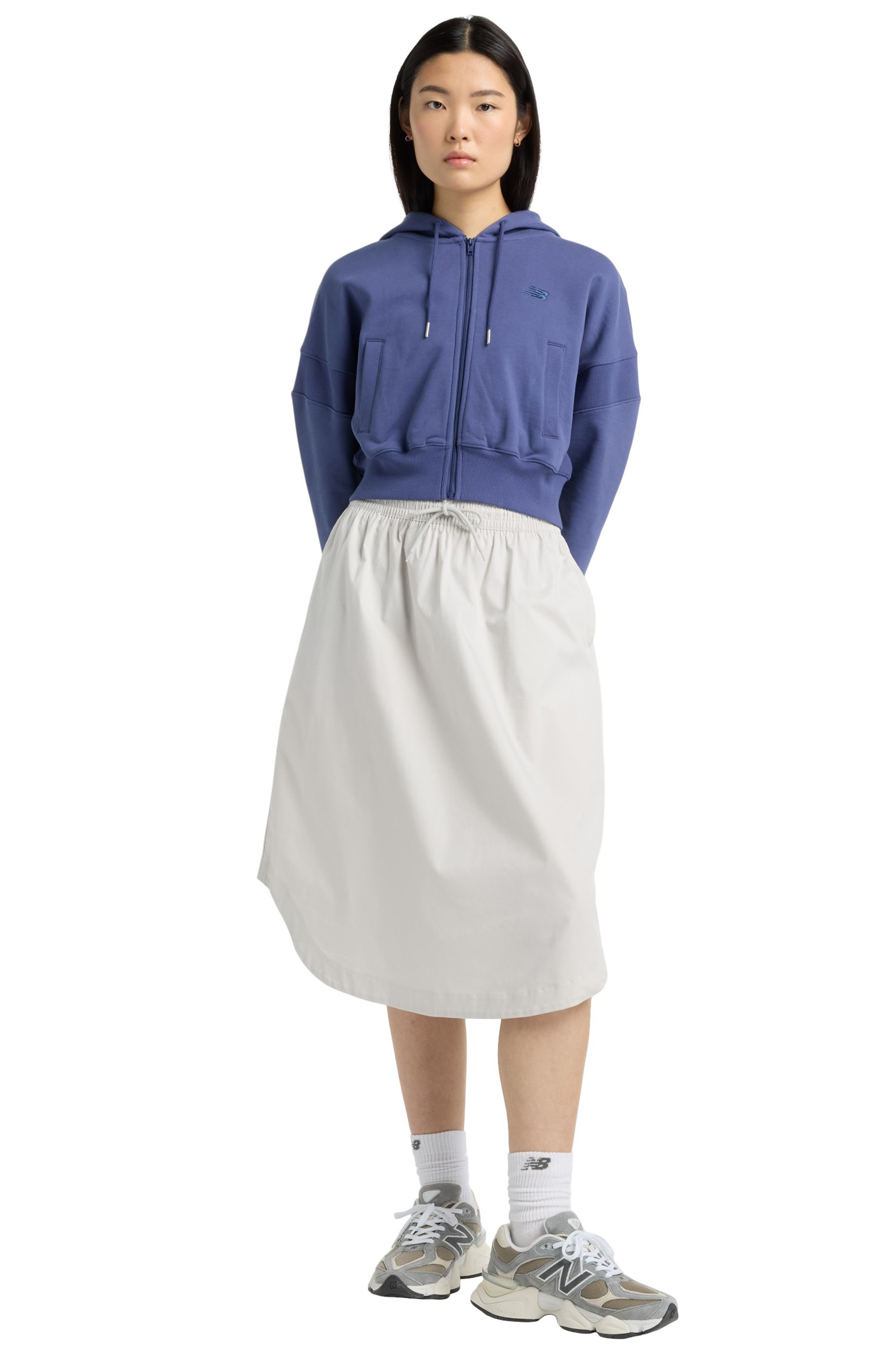 New Balance French Terry Crop Zip Hoodie in Dream State at Nordstrom - 8
