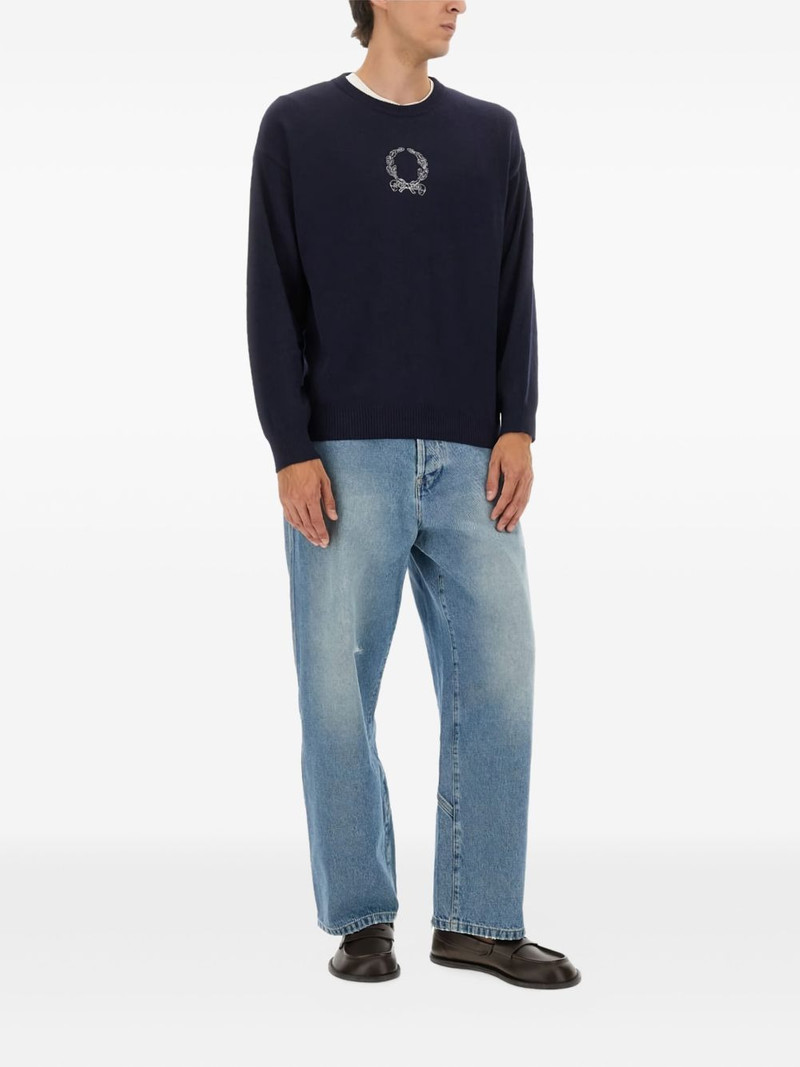 Moschino logo-embroidered crew-neck sweater outlook