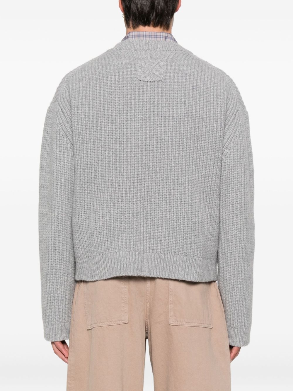 V-neck ribbed sweater - 4