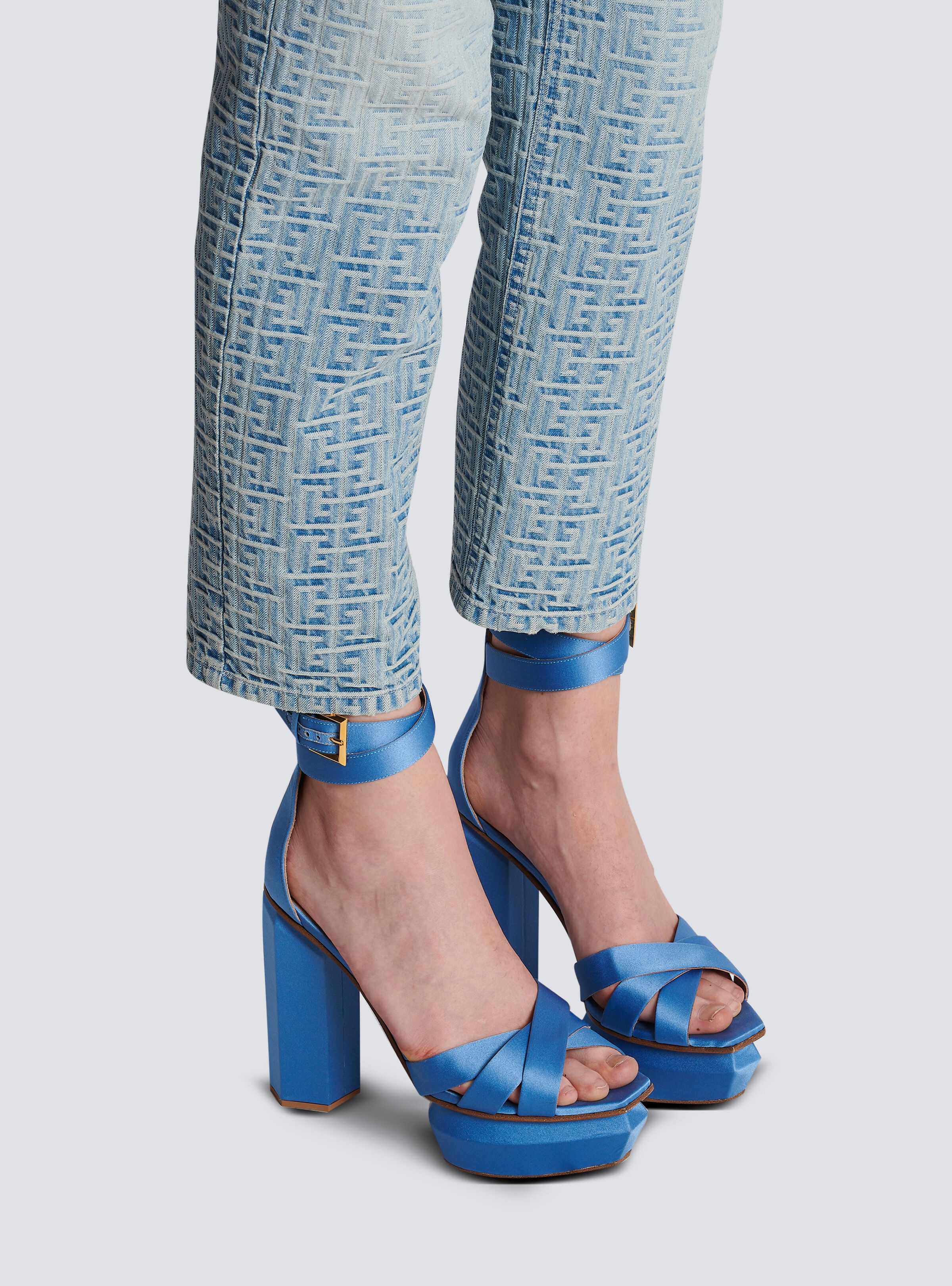 Ava satin platform sandals - 8